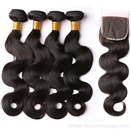 high quality 100% human hair 10A grade deep wave human hair weave bundles and closure cuticle aligned virgin hair extention